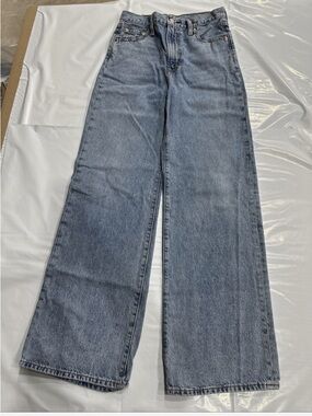 Levi’s Ribcage Jeans Women 26x32 Blue Denim Cotton Wide Leg Classic Retro